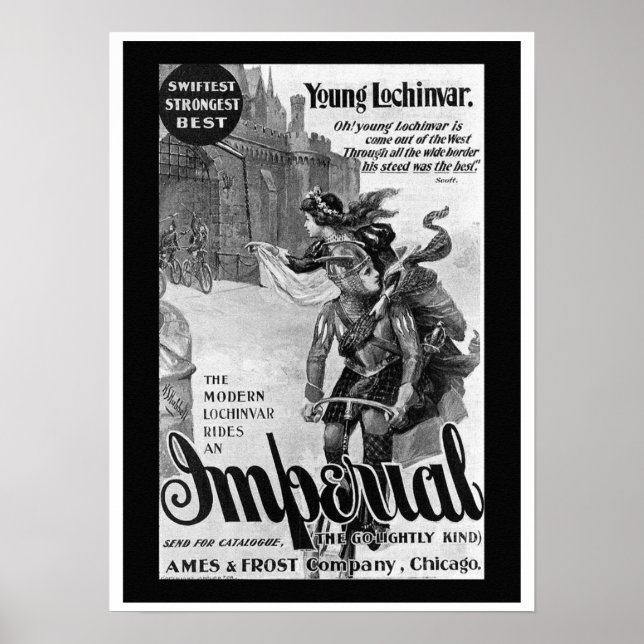 1897 Imperial Bicycle Advertising Poster (Framsidan)