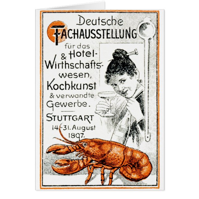 1897 kulinariska affisch hälsningskort (Framsidan)