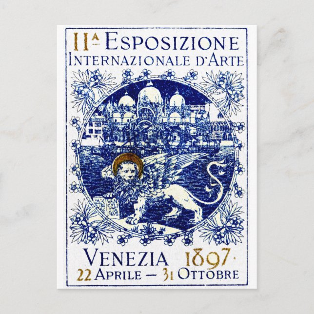 1897 Venedig Art Poster Vykort (Framsida)