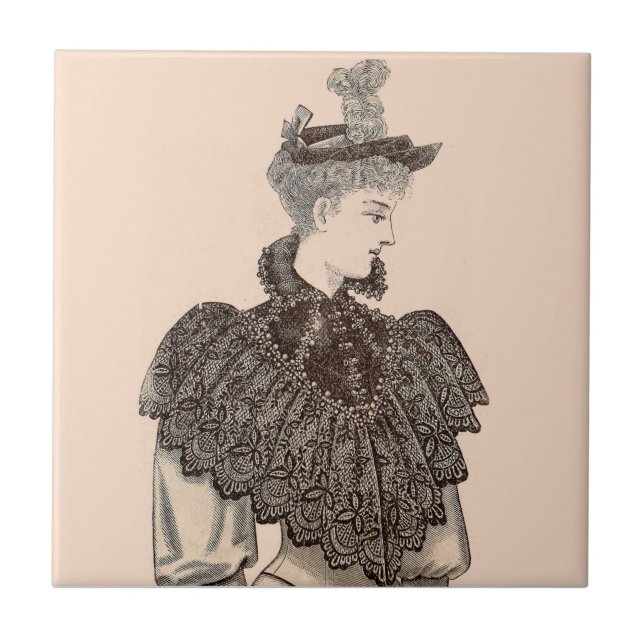 1897 Viktoriansk kvinna Kakelplatta (Framsidan)