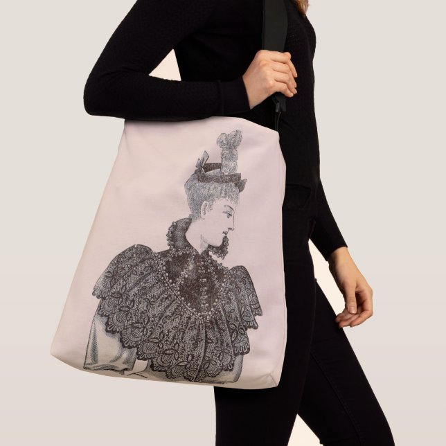 1897 Viktorianskt kvinnotryck Axelväska (Närbild)
