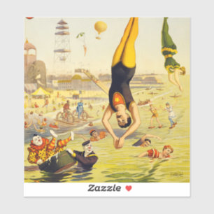 1898 Coney Island-sidoshowaffisch Klistermärken