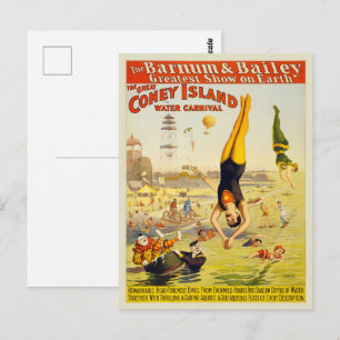 1898 Coney Island-sidoshowaffisch Vykort