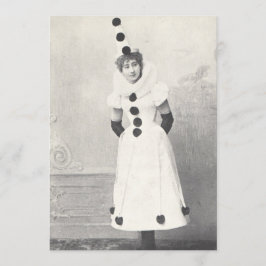 1898 Kvinnor i clown Costume, Antique Photograph Inbjudningar