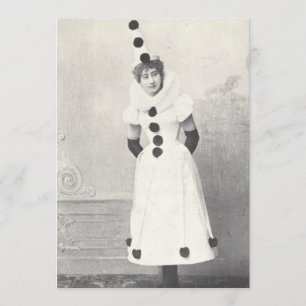 1898 Kvinnor i clown Costume, Antique Photograph Inbjudningar