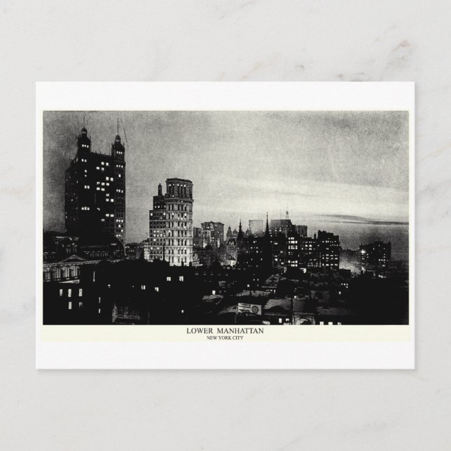 1898 Lower Manhattan i dusk Vykort (Framsida)