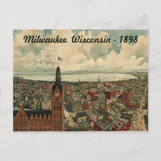 1898 Milwaukee, WI Birds Öga View Postcard! Vykort