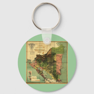 1898 Officiell Karta i Nicaragua Nyckelring