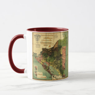 1898 officiella karta av Nicaragua Mugg