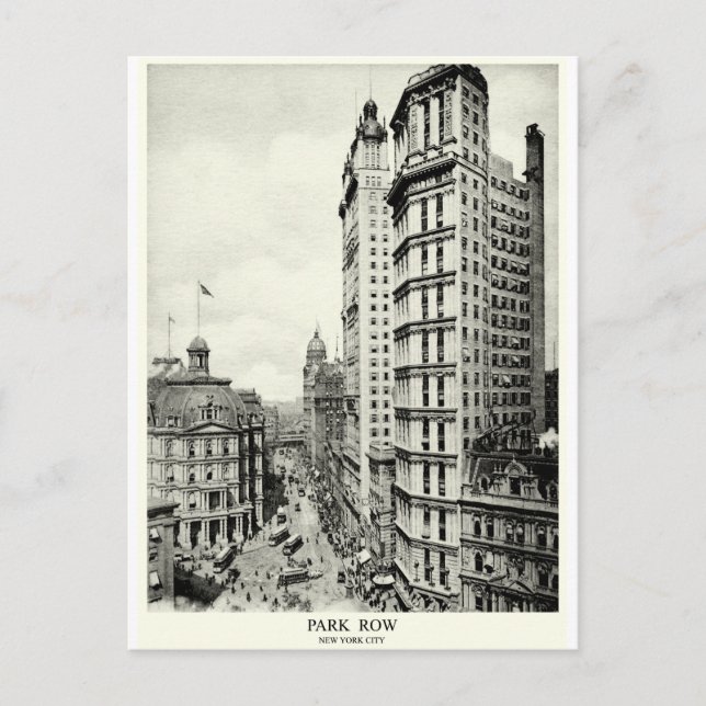 1898 Park Row, New York City Vykort (Framsida)