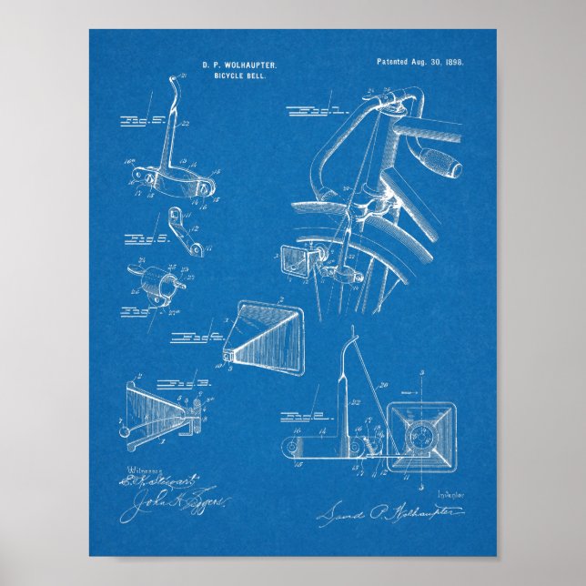 1898 Skriv ut med Teckning i cykelfack Poster (Framsidan)