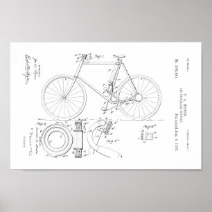 1898-Vintagars Luft-cykelpatentutskrift Poster