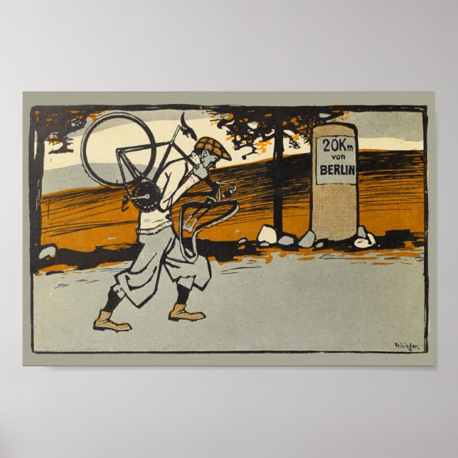 1898 Vintage Bicycle Feininger Ad Art Poster (Framsidan)