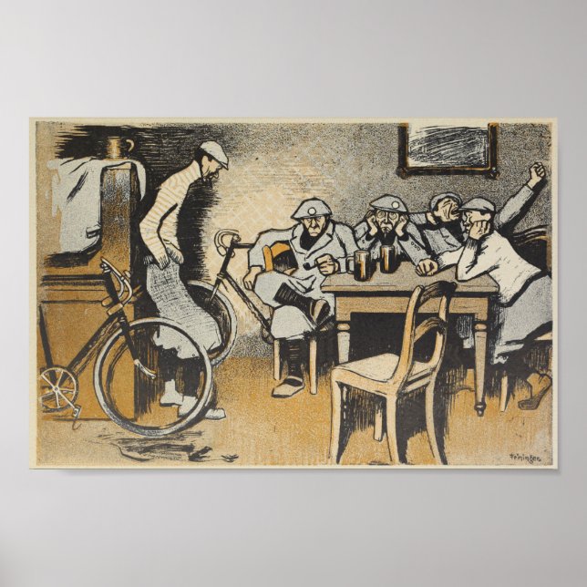 1898 Vintage Bicycle Feininger Ad Art Poster (Framsidan)