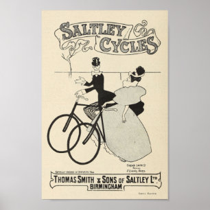 1898 Vintage Cycle Saltley Cycles and Art Poster