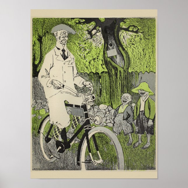 1898 Vintage Poster av cykelns vind och vind (Framsidan)