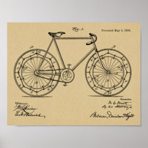 1898 Vintage - Utskrift av konst för cykelhjulutfo Poster