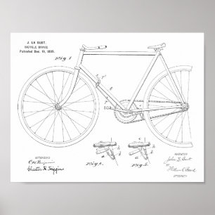 1899 Cycle Broke Patent Art Teckning Skriv ut Poster
