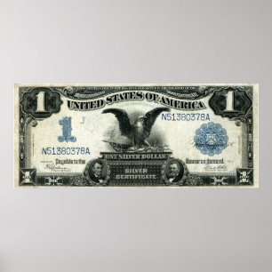 1899 ett certifikat för dollarUS-silver Poster