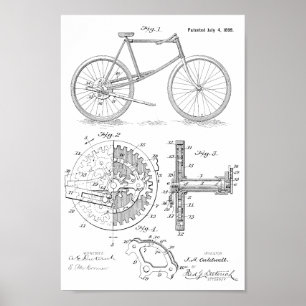 1899 Förstorad utskrift av cykelpatent Poster
