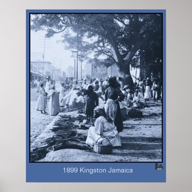 1899 Kingston Jamaica Market Poster (Framsidan)