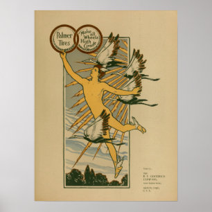 1899 Vintage Bicycle Däck Magazine Ad Art Poster