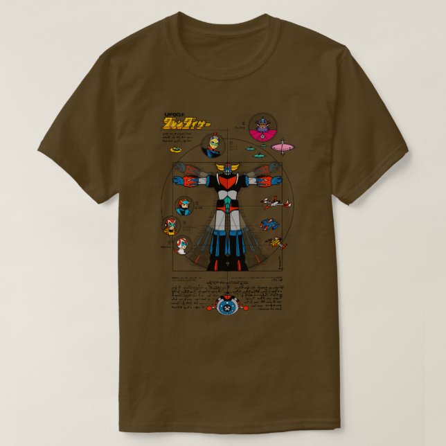 189b Grendizer DaVinci Färg T Shirt (Design framsida)