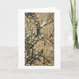 18. 桃花小禽図, 若冲persikablommar & lilla fåglar, kort