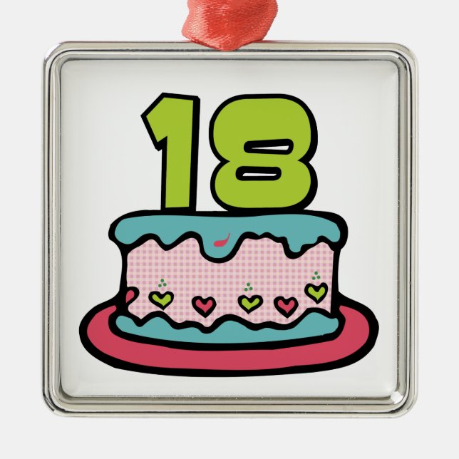 18 Ålderskaka Julgransprydnad Metall (Framsidan)