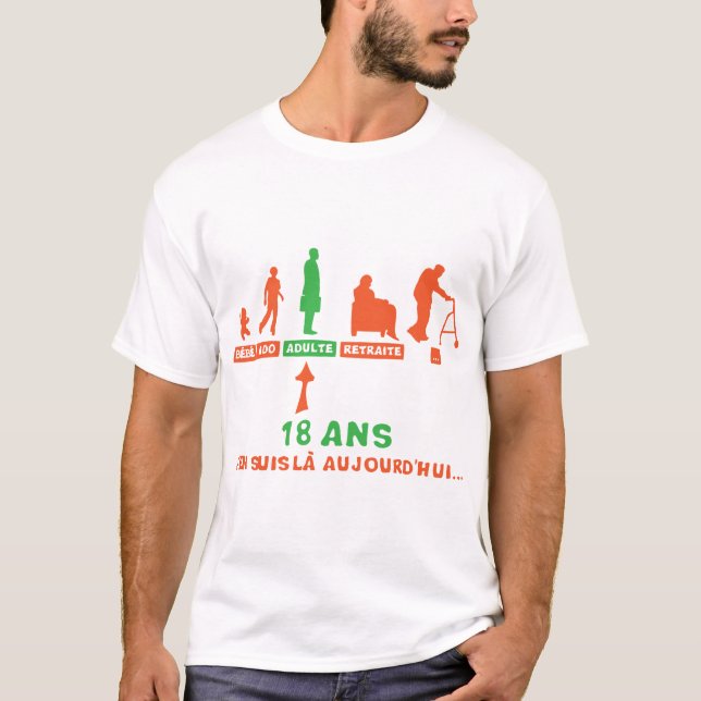 18 ans anniversaire evolution retraite adulte bebe t shirt (Framsida)