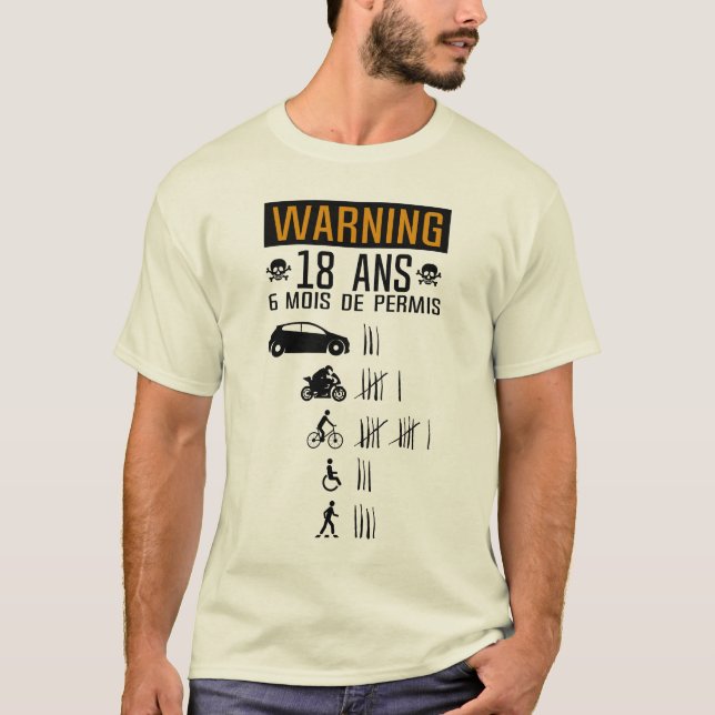 18 ans anniversaire permis conduire accident renve t shirt (Framsida)