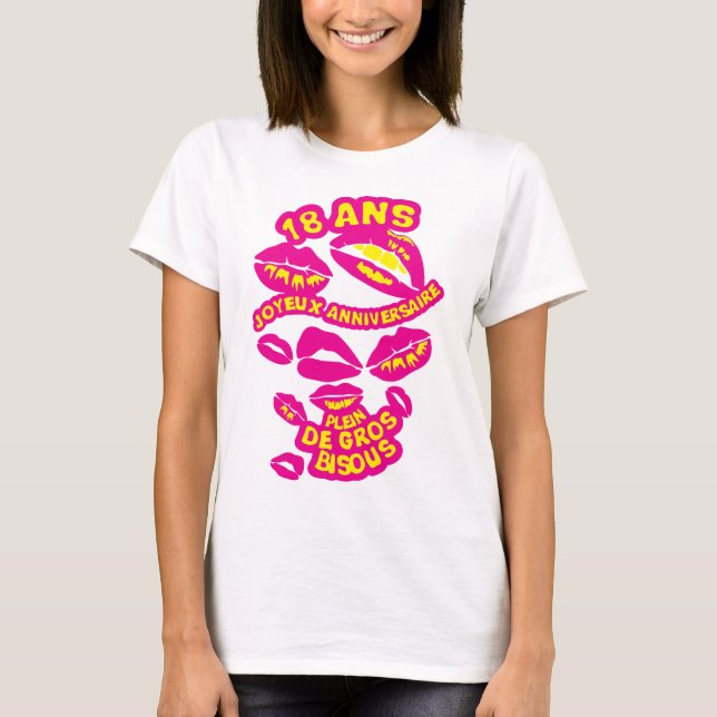 18 ans bisous levre bouche anniversaire t shirt (Framsida)