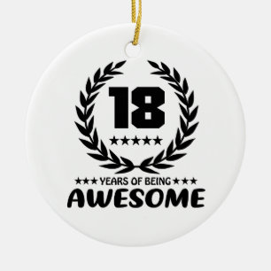 18 år av att vara enormt julgransprydnad keramik