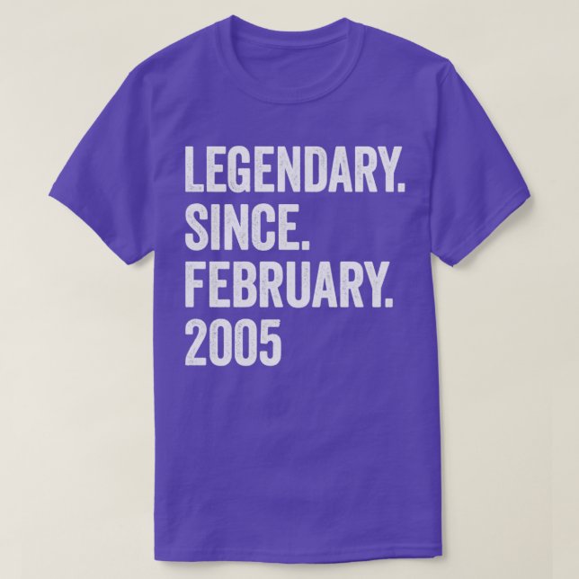 18 år Förklaring sedan februari 2005 18:e födelsed T Shirt (Design framsida)