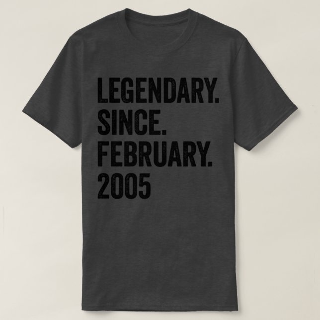 18 år Förklaring sedan februari 2005 18:e födelsed T Shirt (Design framsida)
