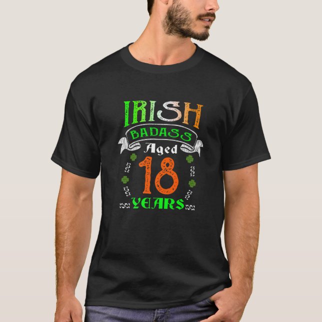 18 år Gamla irländska födelsedagar ger Irland Flag T Shirt (Framsida)