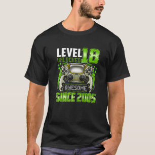 18 år gamla pojkar på nivå 18 olåsta 18:e födelsed t shirt