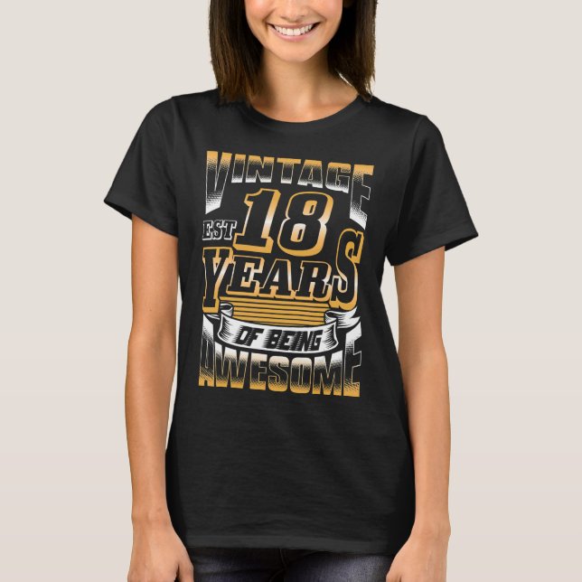 18 år gammal 18:e födelsedagen 5 t shirt (Framsida)
