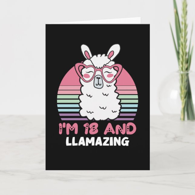 18 år gammal dagen lamazing 18:e födelsedagen Llam Kort (Framsida)