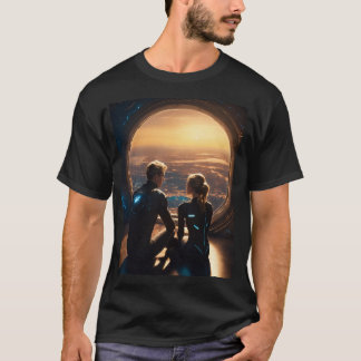 18-årig pojke och 18-årig blondinatflicka t shirt