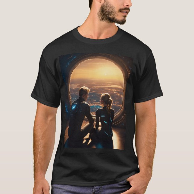 18-årig pojke och 18-årig blondinatflicka t shirt (Framsida)