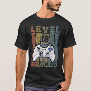18 års ålder på 18 års olåst videospelsdag t shirt