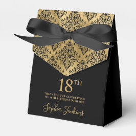 18-års födelsedag Guld Damask Tack Presentaskar