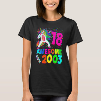 18-års födelsedags Dabbing Enhörning Party 18 år g T Shirt