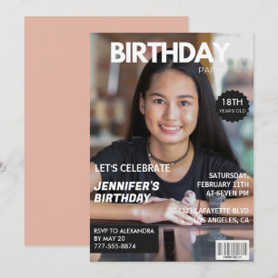 18-års inbjudan Flicka Tidningsomslag
