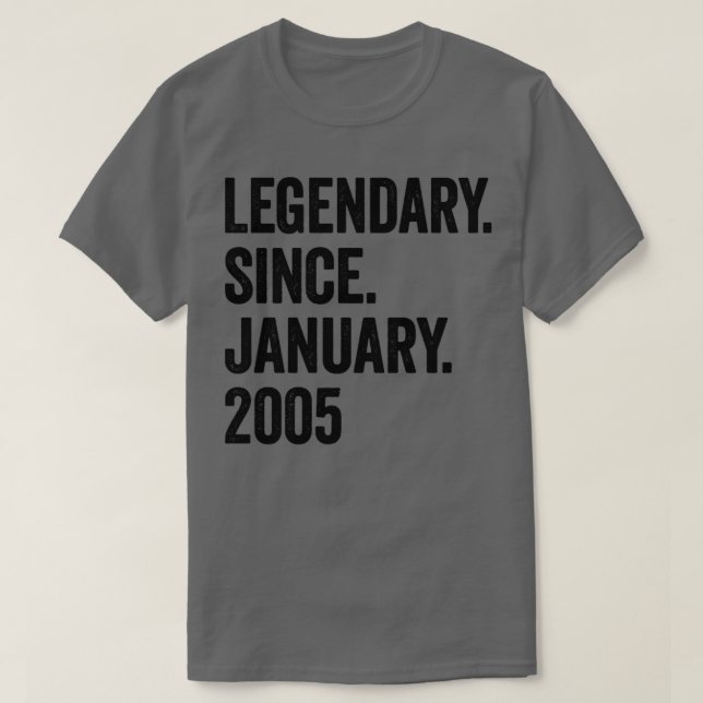 18 års legendary sedan januari 2005 18th Birthda T Shirt (Design framsida)