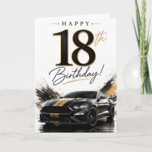 18-års pojke bil födelsedag kort