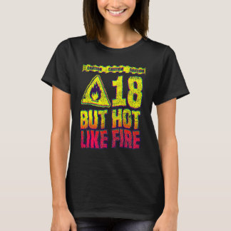 18-årsdag. 18 år men het som eld. Roligt T Shirt