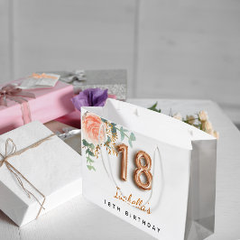 18-årsdag blommigt ro guld eucalyptus födelsedag