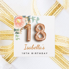 18-årsdag blommigt ro guld eucalyptus monogram gåvor etiketter